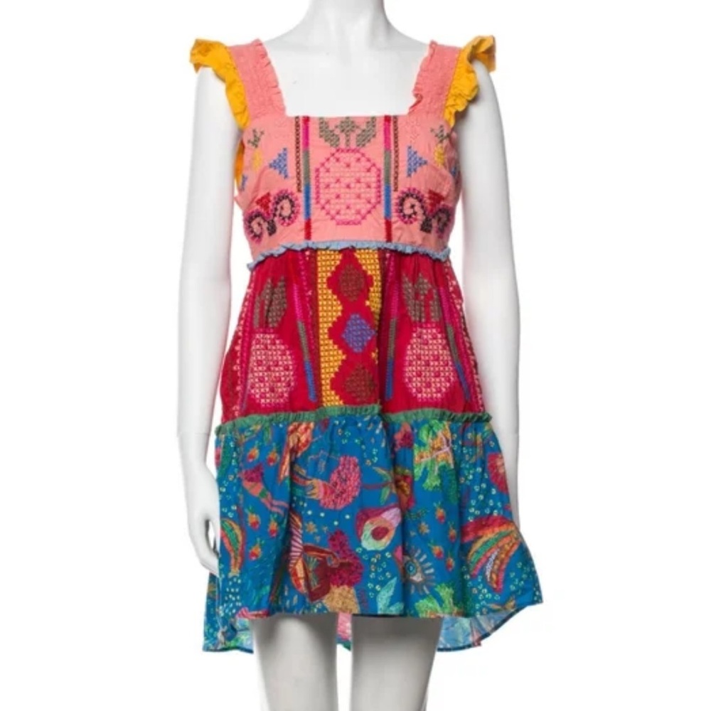 FARM Rio Embroidered Colorblock Dress size small - Picture 3 of 3